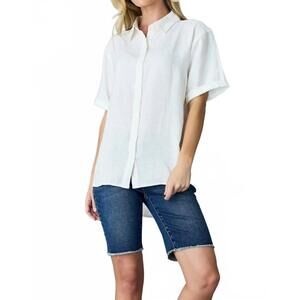 NEW DOWNEAST linen blend top in off white